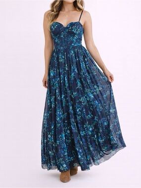 light blue dress long sleeve Light Blue Wrap Dress with Train #1151 main image 1